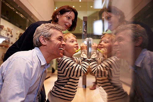 Arlington ClearCorrect patient at museum with family