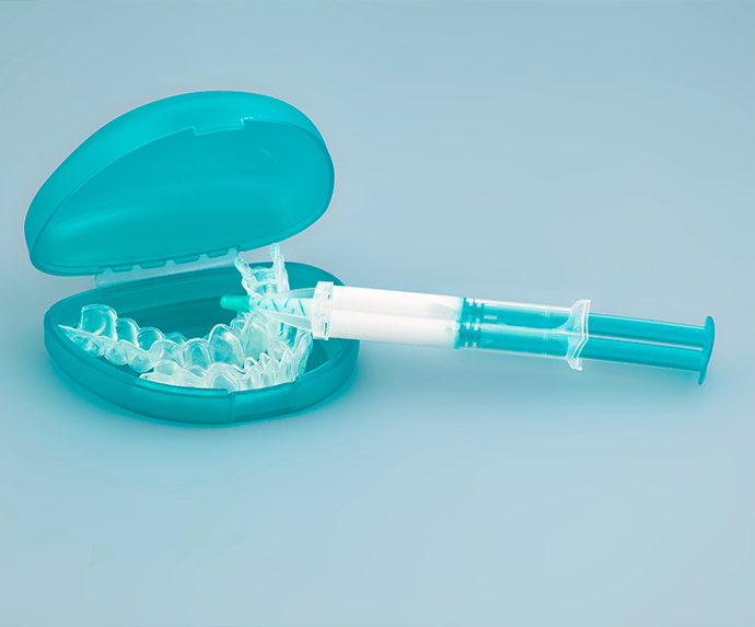 Items from a professional teeth whitening kit