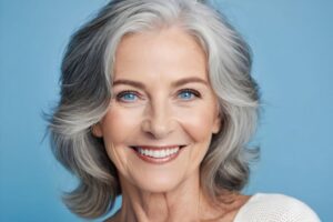 Smiling senior woman with beautiful white teeth